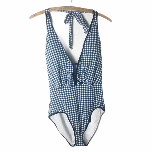 Other - NWT Gingham print  halter retro one piece swimsuit